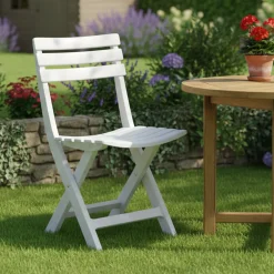 Sedia da esterno in plastica bianco - Arizona