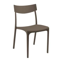 Sedie Da Esterno|Sedie > Dmora Sedia da esterno Lupia, 54x46 h80 cm, Tortora Grigio Tortora