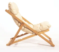 Sedie Da Esterno|Sedie > Dmora Sedia da Esterno Marrone Bianco Crema Schienale Reclinabile una Sedia, Imbottito - Coghinass Bianco Crema, Marrone