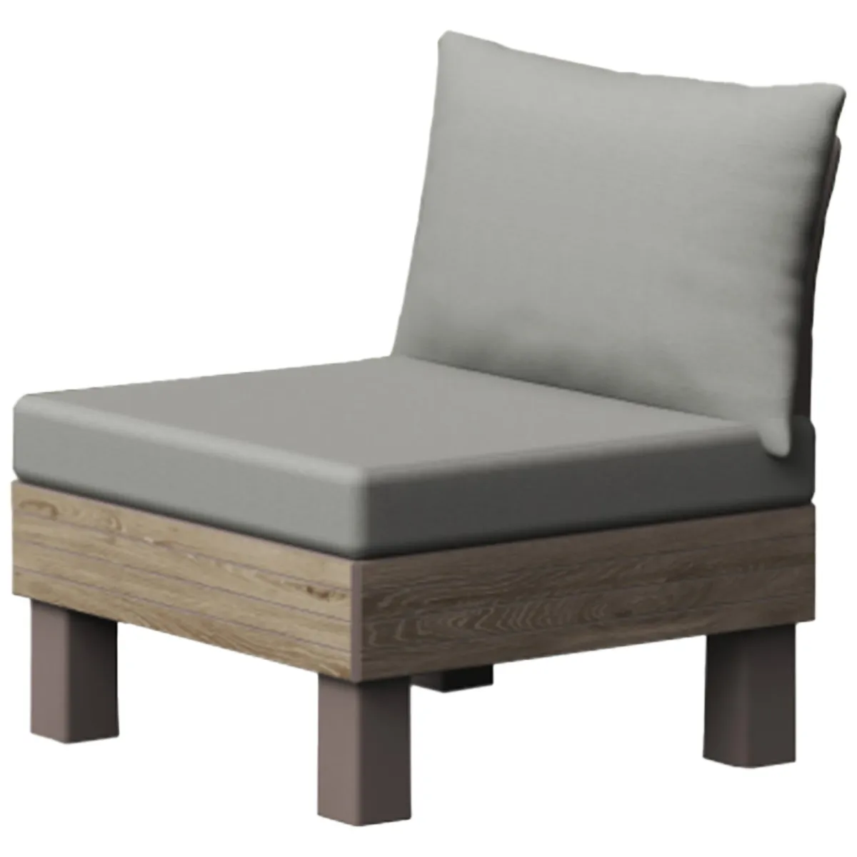 Sedie Da Esterno|Sedie > Dmora Sedia da Esterno Marrone Noce Grigio una Sedia Imbottito, Modulabile Componibile - Houghton Grigio, Marrone Noce