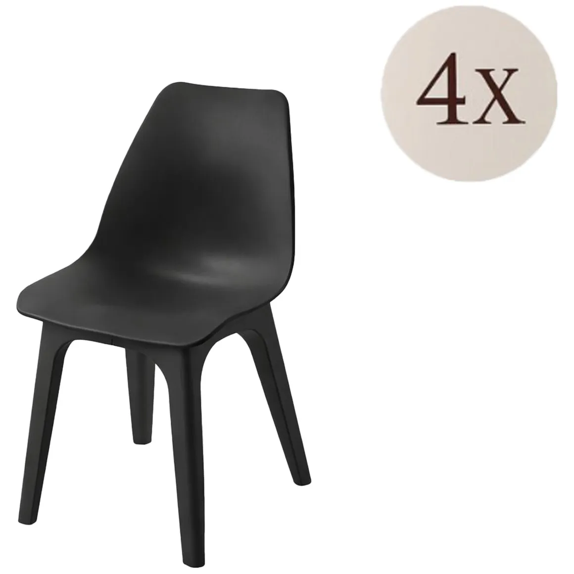 Sedie Da Esterno|Sedie > Dmora Sedia da Esterno 4 Sedie Pieghevole, Peso Supportato 120 kg Made in Italy - Jennie Nero Antracite