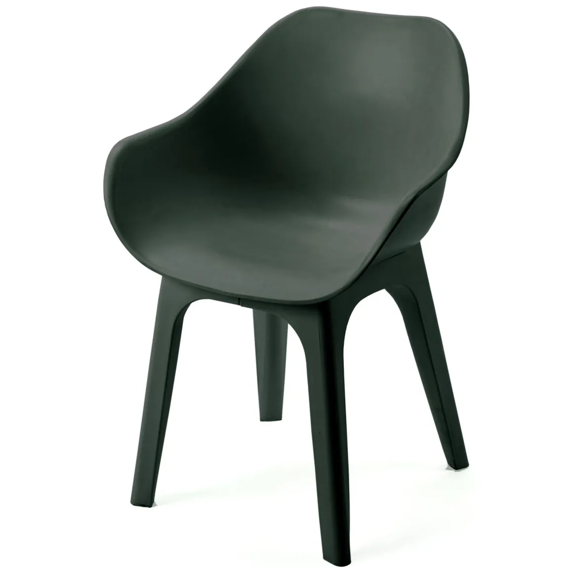 Sedia da Esterno Nero Antracite una Sedia Braccioli, Peso Supportato 120 kg Made in Italy - Wesconnett