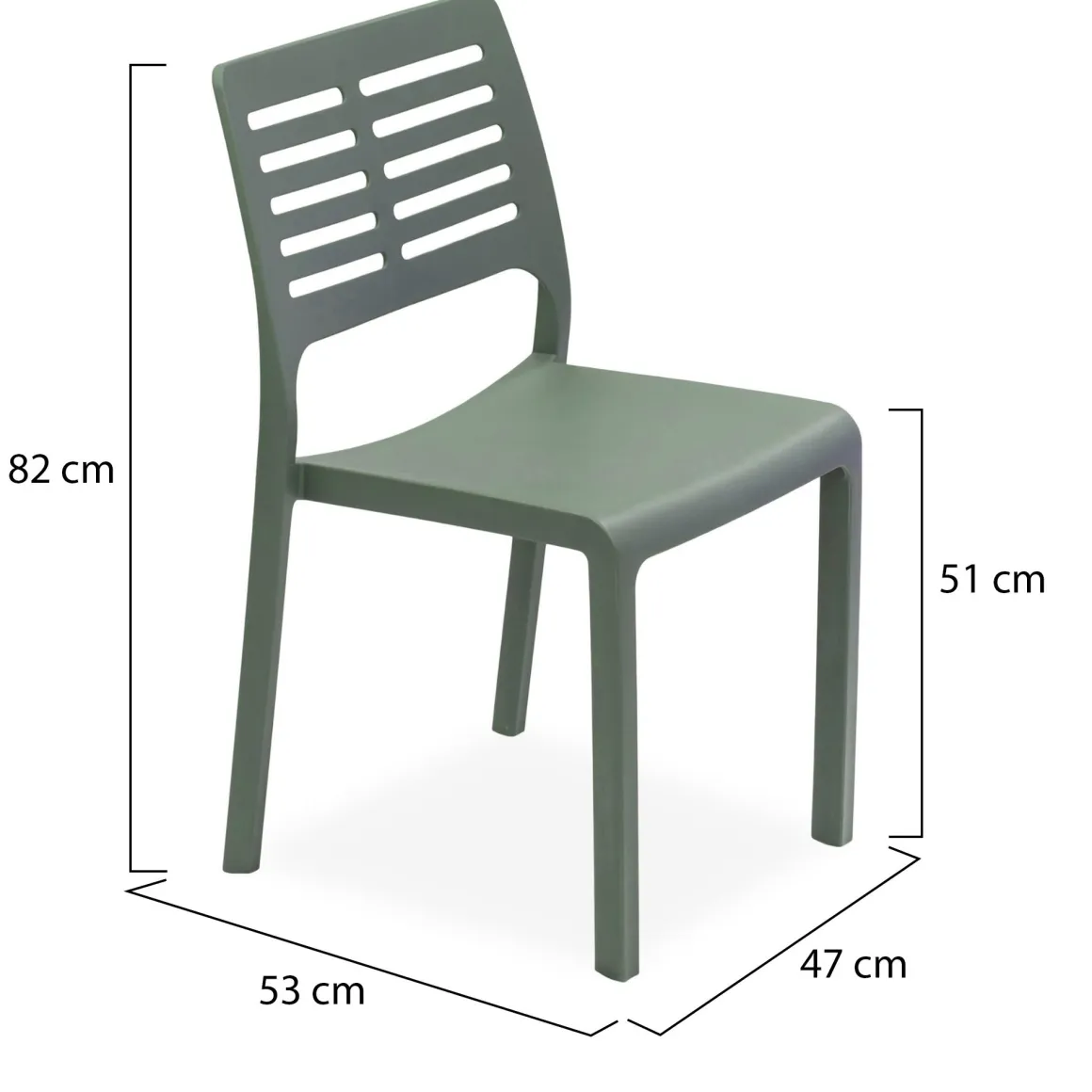 Sedie Da Esterno|Sedie > Dmora Sedia da Esterno 4 Sedie Impilabile, Peso Supportato 120 kg Made in Italy - Eclectic Verde