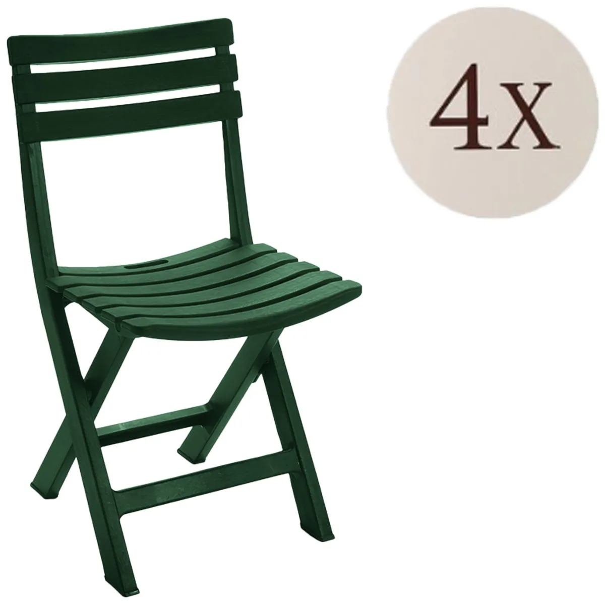 Sedie Da Esterno|Sedie > Dmora Sedia da Esterno 4 Sedie Pieghevole, Peso Supportato 120 kg Made in Italy - Jennie Verde