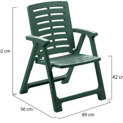 Sedia da Esterno Verde una Sedia Schienale Reclinabile, Multiposizione Made in Italy - Wadley