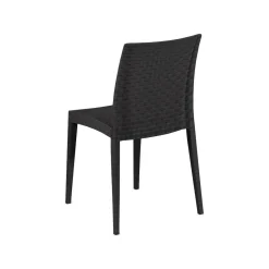 Sedie Da Esterno|Sedie > Dmora Sedia da giardino effetto rattan impilabile antracite - Ferla Grigio Antracite