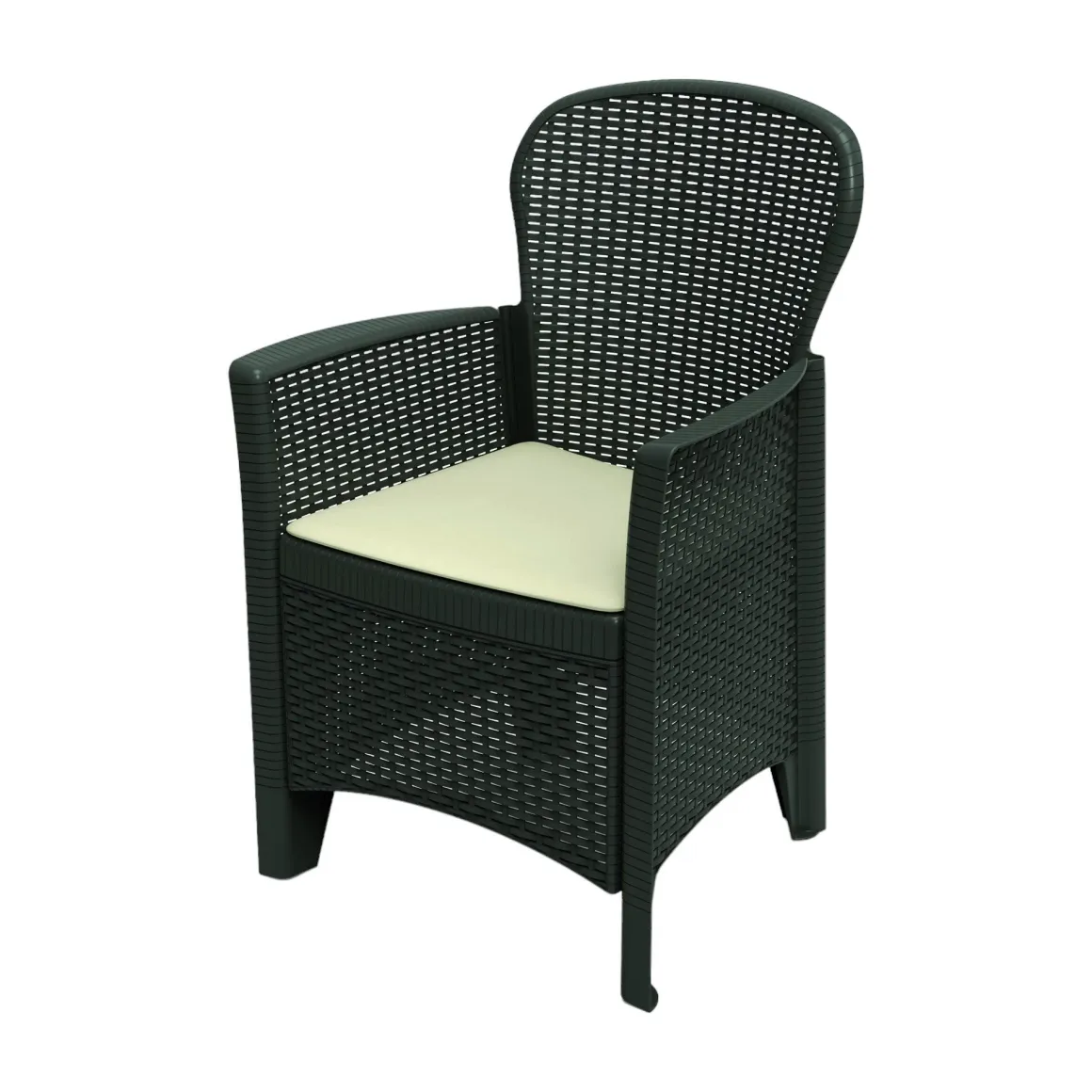 Sedia da giardino in plastica antracite - Amilton