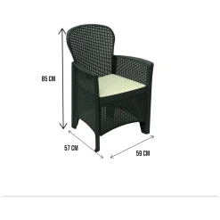 Sedia da giardino in plastica antracite - Amilton