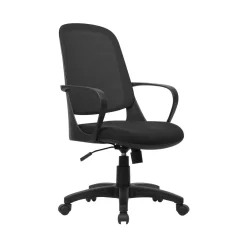 Ufficio|Sedie Con Ruote > Dmora Sedia da scrivania con ruote imbottita in ecopelle grigia - Lia Grigio