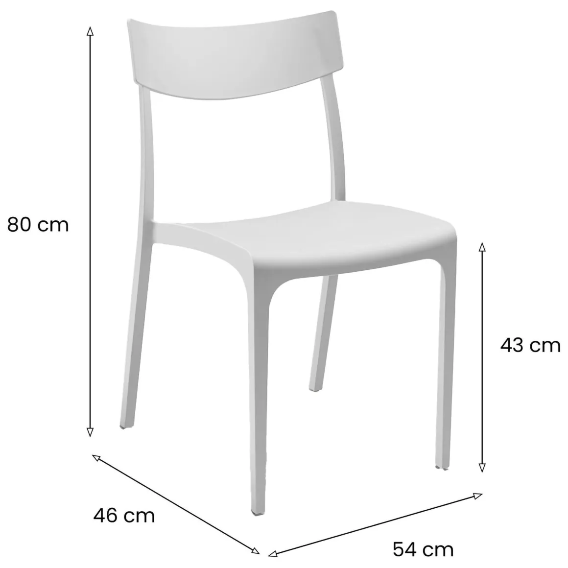 Sedia da terrazza impilabile bianco - Lupia