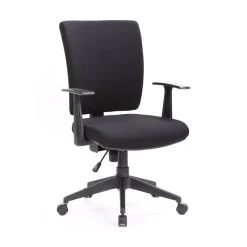 Ufficio|Sedie Con Ruote > Dmora Sedia da ufficio con ruote in tessuto nera - Eulalia Nero