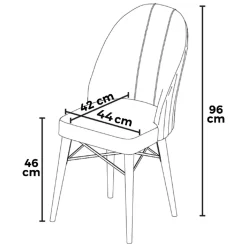 Sedie > Dmora Sedia Grigio Chiaro Nero 6 Sedie Imbottito, Peso Supportato 120 kg - Perillis Nero, Grigio Chiaro