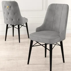 Sedia Grigio 6 Sedie Imbottito, Peso Supportato 120 kg - Cressa