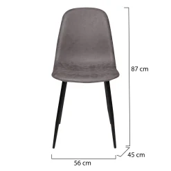 Sedie > Dmora Sedia 2 Sedie Materiale Struttura in Metallo, Colore Seduta - Cerda Grigio