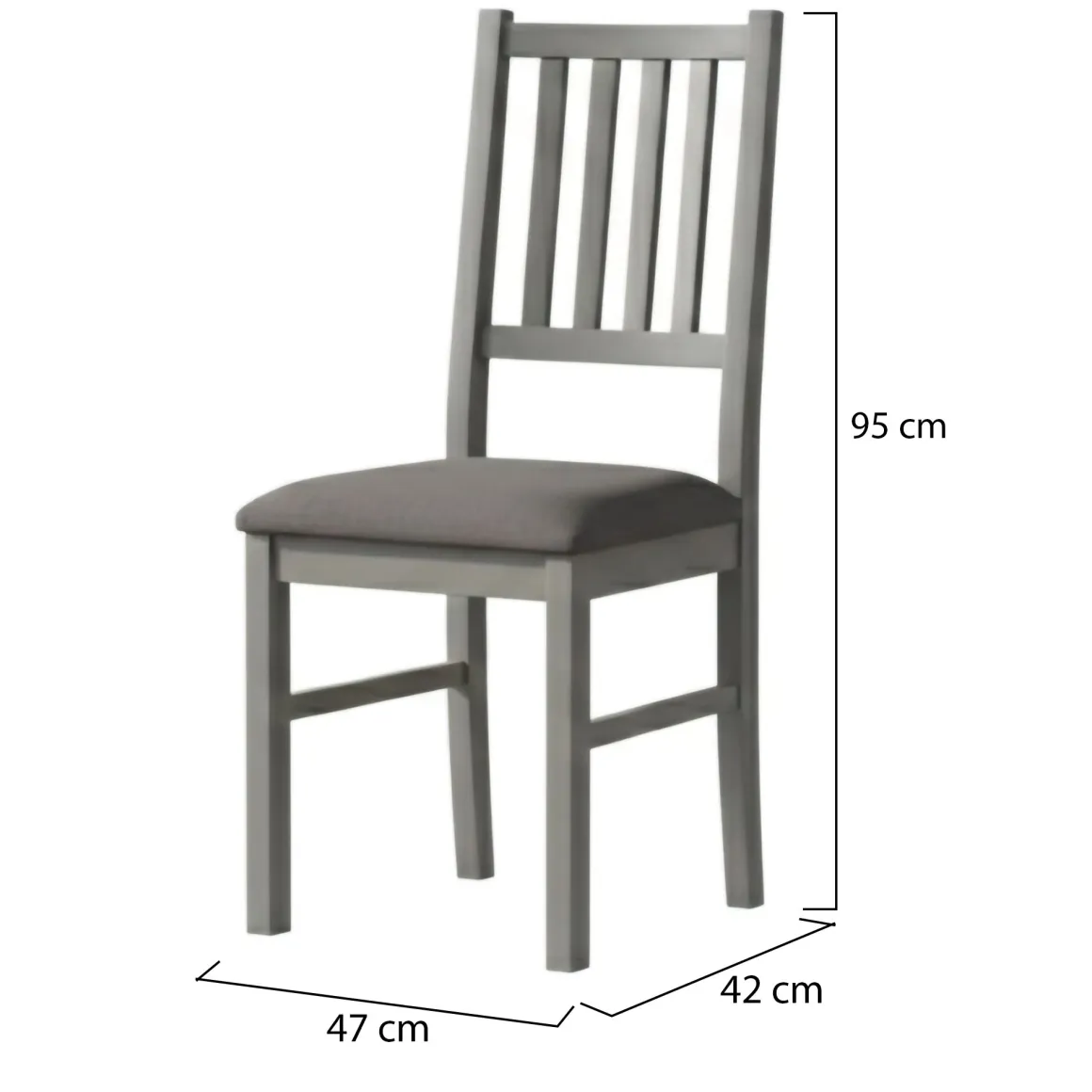 Sedia Grigio una Sedia Materiale Struttura in Legno Massello, Colore Seduta Grigio - Fraine