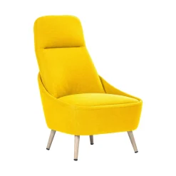 Sedia imbottita in tessuto giallo - Azzio