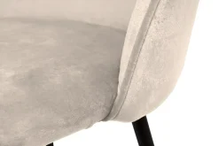 Sedia imbottita in velluto grigio chiaro - Achito