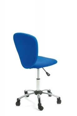 Sedia in metallo e tessuto imbottitio blu