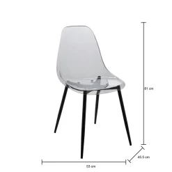Cucina|Salotto > Dmora Sedia minimal in plastica fume - Amstrong Grigio Fume