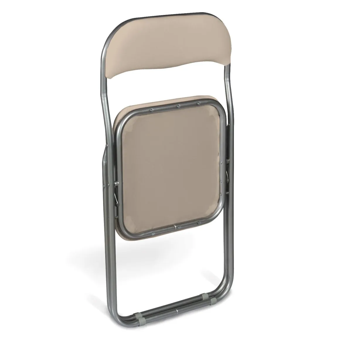 Sedia pieghevole imbottita beige struttura in metallo - Antenore