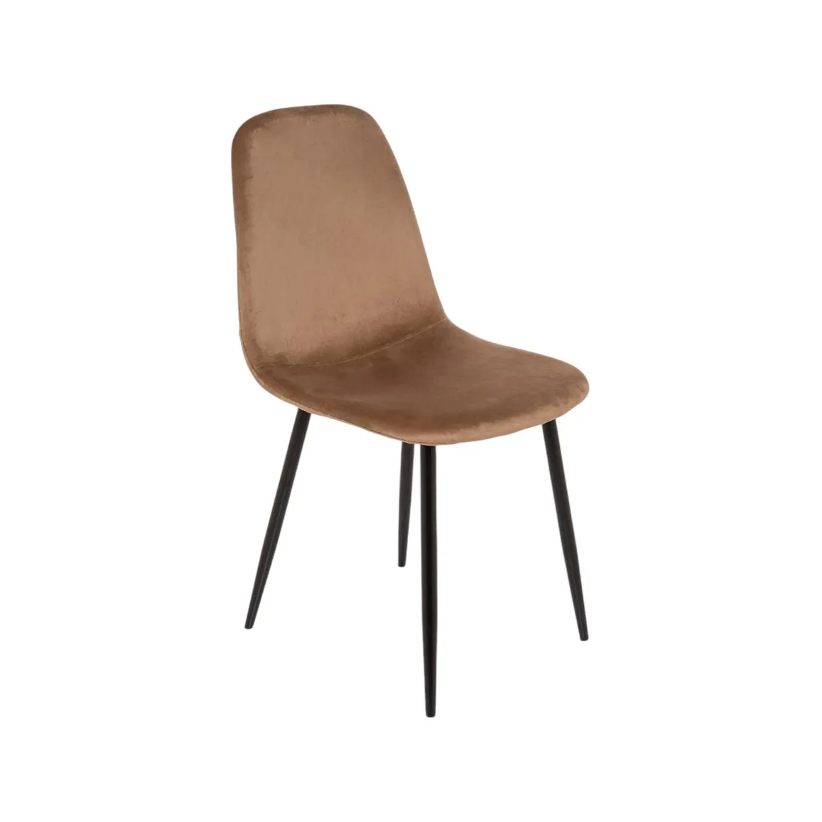 Sedia squadrata imbottita in velluto beige - Arter