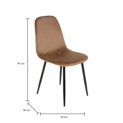 Sedia squadrata imbottita in velluto beige - Arter