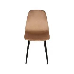 Sedia squadrata imbottita in velluto beige - Arter
