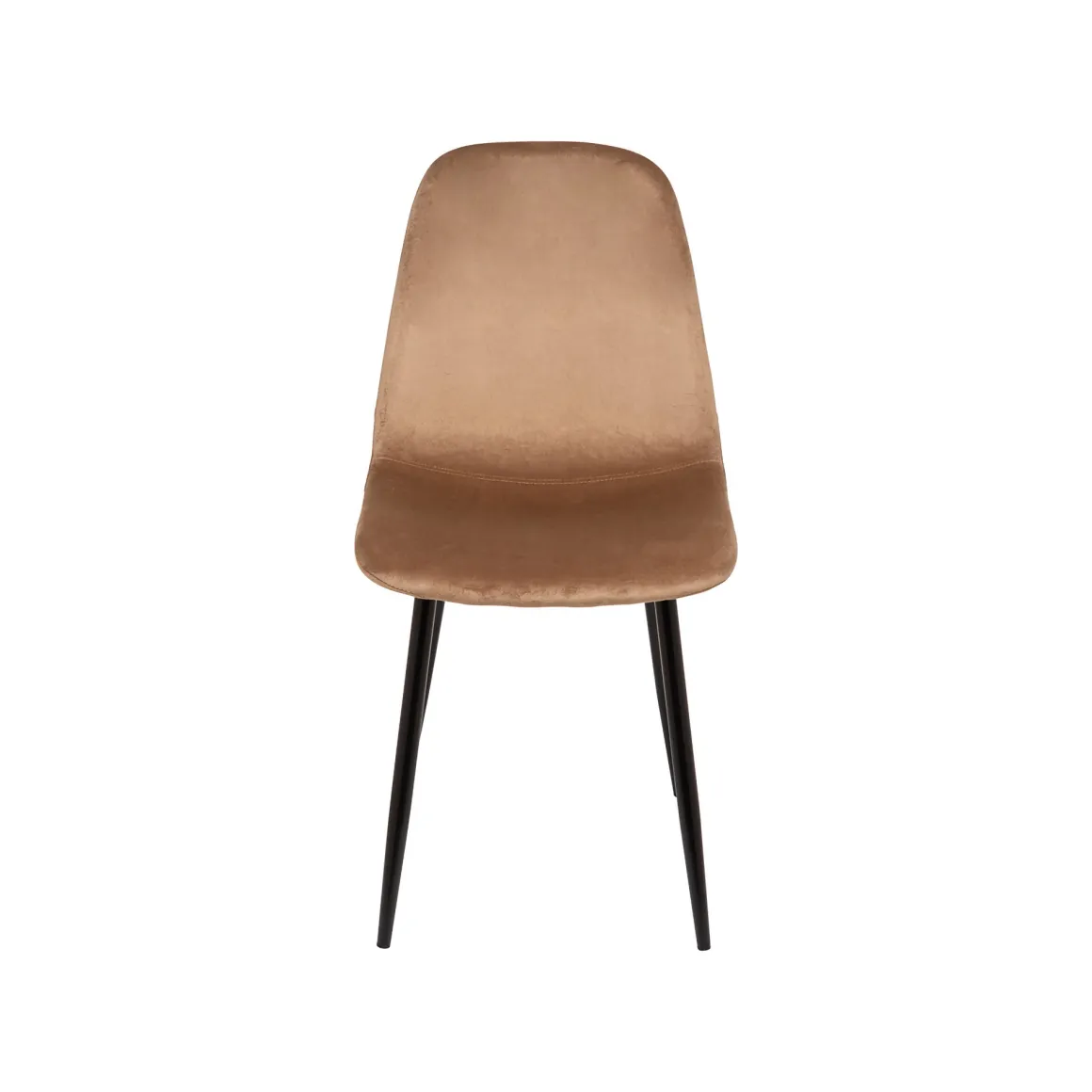 Sedia squadrata imbottita in velluto beige - Arter