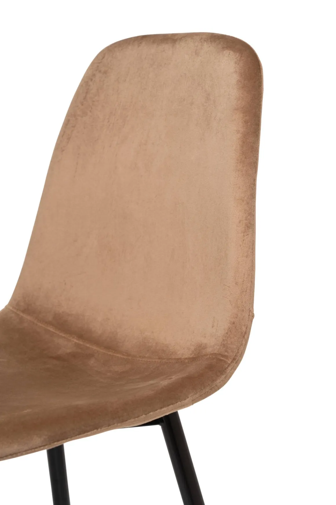 Sedia squadrata imbottita in velluto beige - Arter