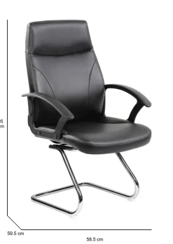 Sedia ufficio imbottita in ecopelle nero - Triangolo