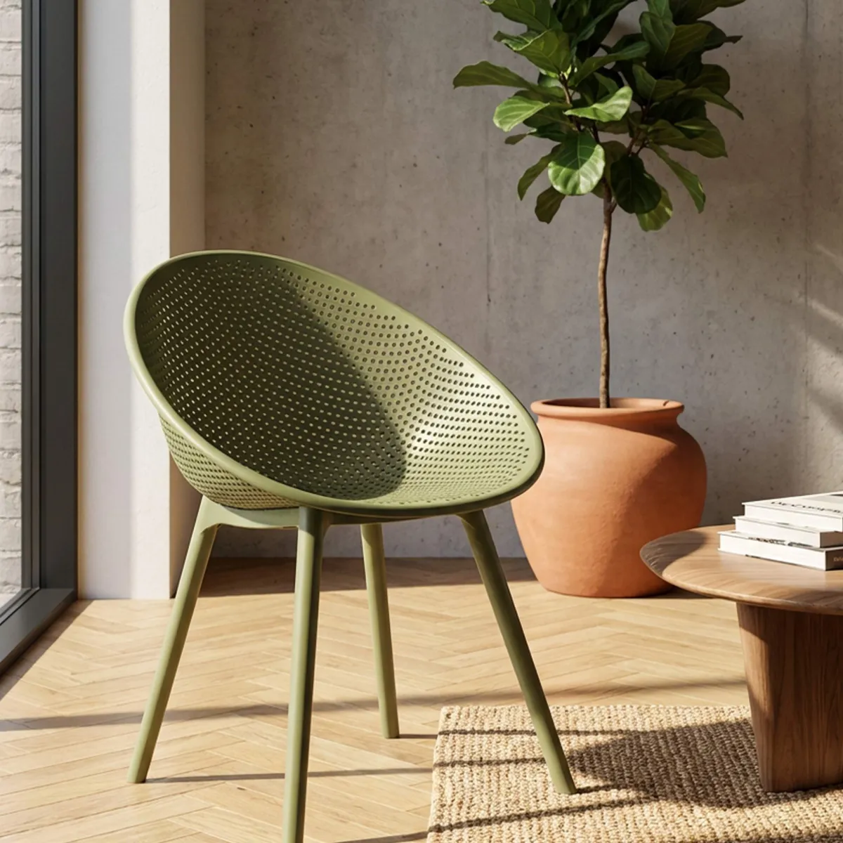 Sedie > Dmora Sedia 2 Sedie Adatto per Indoor/outdoor, Materiale Struttura in Plastica - Tansen Verde
