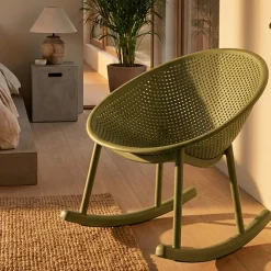 Sedie > Dmora Sedia 2 Sedie a Dondolo, Adatto per Indoor/outdoor, Materiale Struttura in Plastica - Phunt Verde