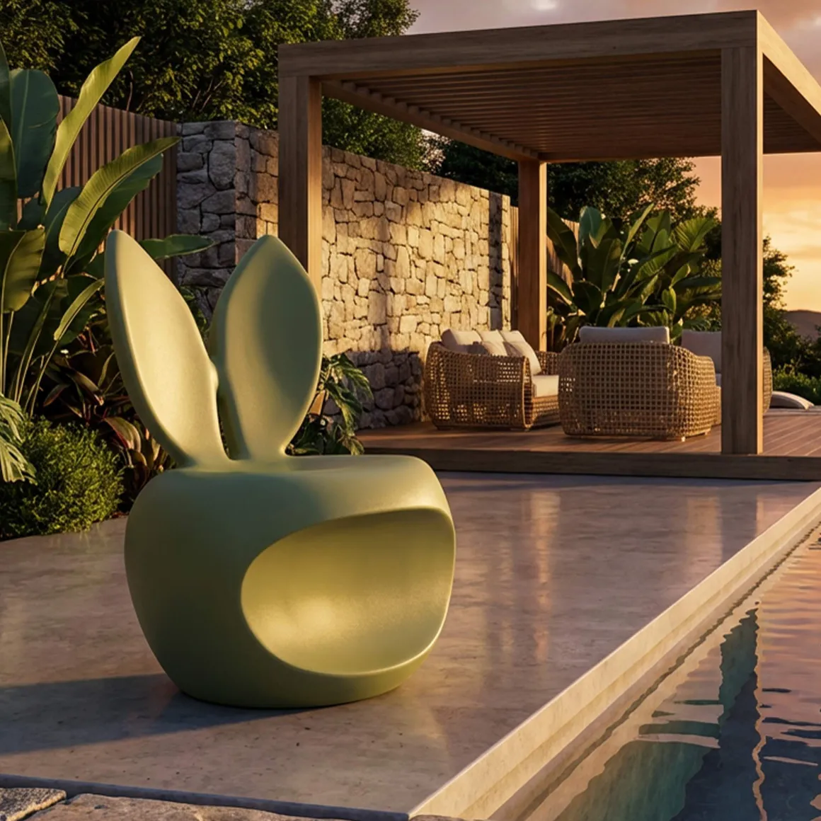 Sedia Verde una Sedia Adatto per Indoor/outdoor, Materiale Struttura in Plastica - Mrauk