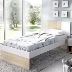 Composizioni Camera Da Letto > Dmora Set Camera da Letto Marrone Rovere Bianco 4 Cassetti 2 Ripiani, Ante - Oakhurst Bianco, Marrone Rovere