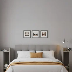 Comodini > Dmora Set Comodini 4 Ripiani Colore Ripiano Grigio, Elementi Inclusi 2 Comodini - Tartano Grigio Tortora