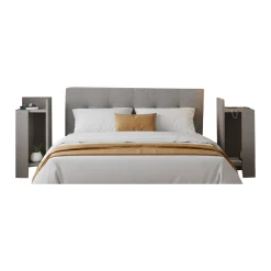 Comodini > Dmora Set Comodini 4 Ripiani Colore Ripiano Grigio, Elementi Inclusi 2 Comodini - Tartano Grigio Tortora