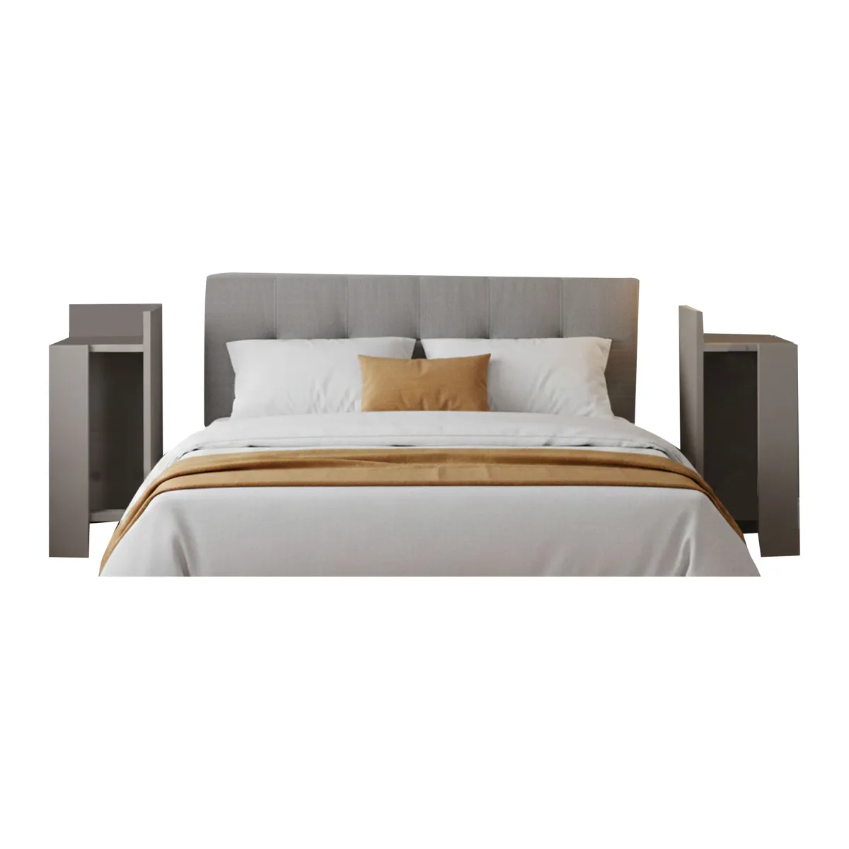Comodini > Dmora Set Comodini 4 Ripiani Colore Ripiano Grigio, Elementi Inclusi 2 Comodini - Tartano Grigio Tortora