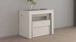 Set Tavolo E Sedie|Cucina > Dmora Set consolle allungabile 12 posti e 1 panca allungabile - Badesi Bianco Lucido