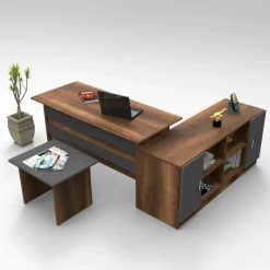 Set da ufficio Harriet, Noce e Antracite