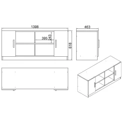 Set Da Ufficio > Dmora Set da Ufficio Marrone Noce Nero Antracite 18 Ripiani Modulabile, Angolare - Capralba Nero Antracite, Marrone Noce