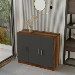 Set da ufficio Nari, Noce e Antracite