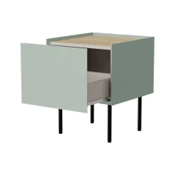 Comodini > Dmora Set di 2 comodini Preci, 40x41 h60 cm, Verde e Rovere Marrone, Verde Rovere