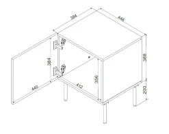 Set di 2 comodini Viano, 45x42 h59 cm, Beige