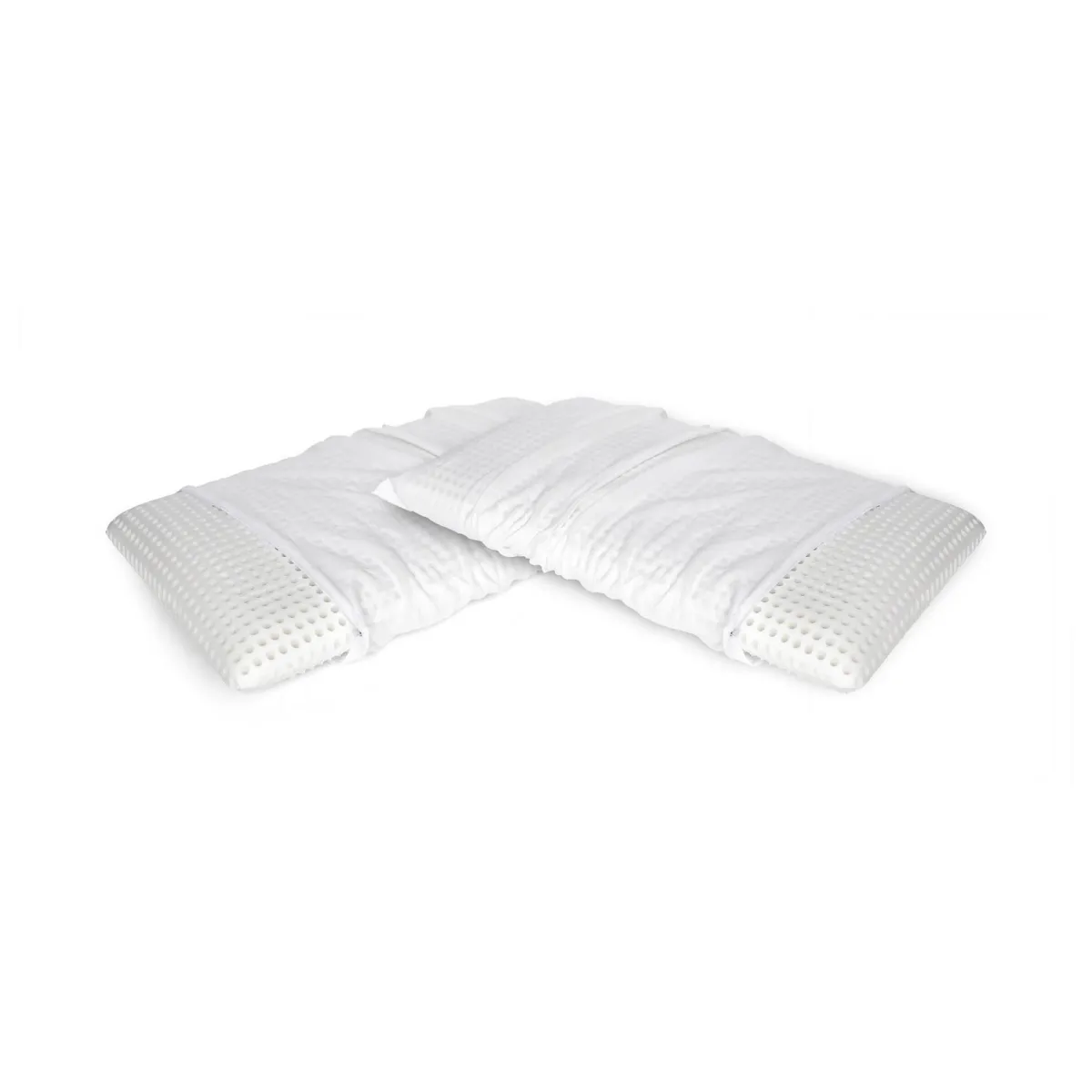 Guanciali > Dmora Set di 4 guanciali Alloro, Made in Italy, 70x39 h10 cm, Bianco Bianco, Bianco