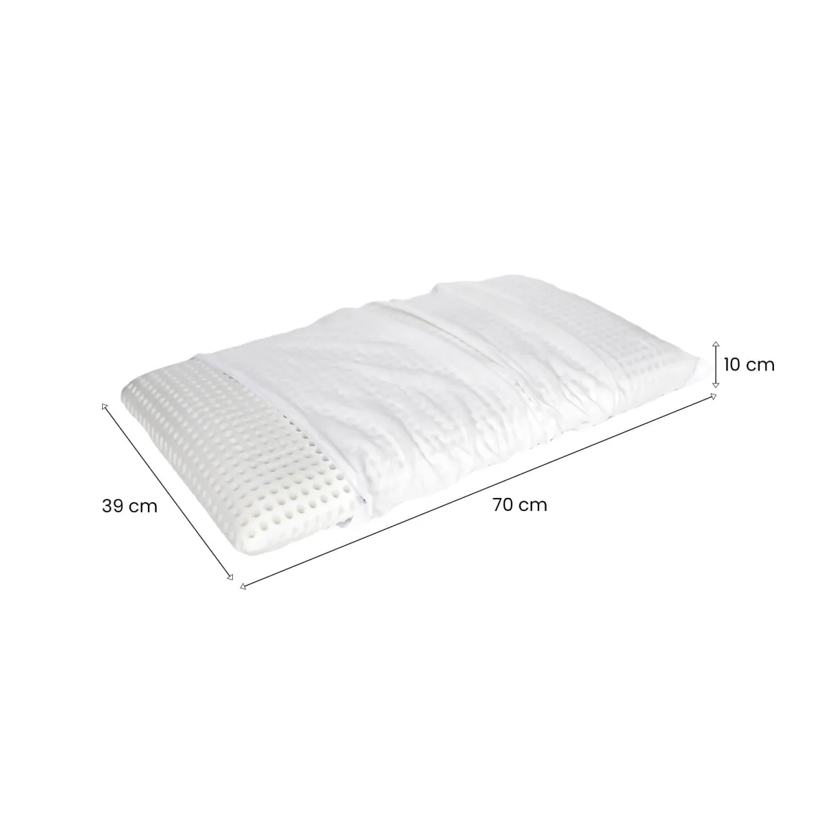 Guanciali > Dmora Set di 4 guanciali Alloro, Made in Italy, 70x39 h10 cm, Bianco Bianco, Bianco