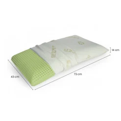 Guanciali > Dmora Set di 2 guanciali Maggiorana, Made in Italy, 73x43 h14 cm, Bianco Bianco, Bianco
