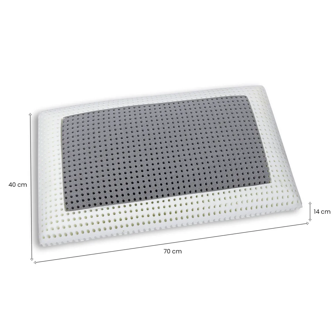 Set di 2 guanciali Prezzemolo, Made in Italy, 70x40 h14 cm, Bianco