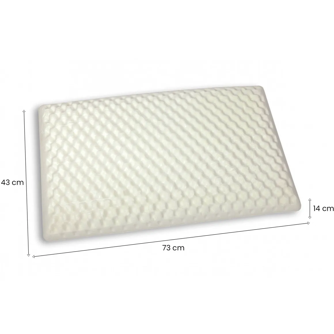Set di 2 guanciali Ruta, Made in Italy, 73x43 h14 cm, Bianco