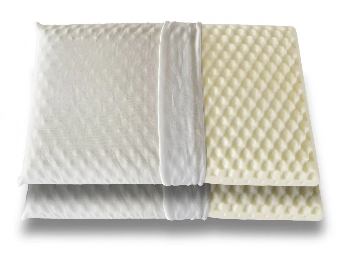 Set di 2 guanciali Ruta, Made in Italy, 73x43 h14 cm, Bianco