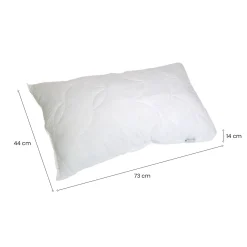 Guanciali > Dmora Set di 2 guanciali Salvia, Made in Italy, 73x44 h14 cm, Bianco Bianco, Bianco